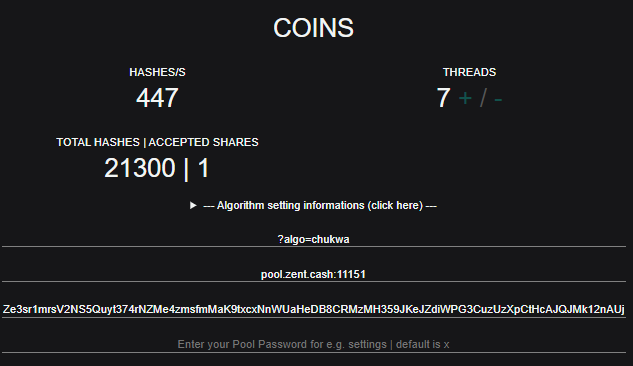 Mining with Crypto Miner